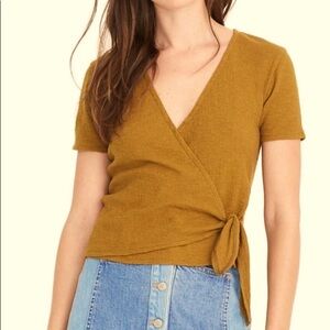 Madewell texture and thread Wrap-Tie Top.